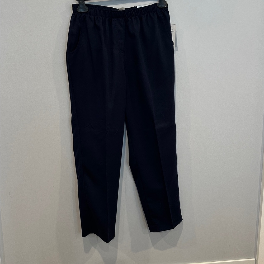 Alia Women’s Crisp Easy Waist Relaxed Fit  Pants w/Pockets and Straight Leg NWT